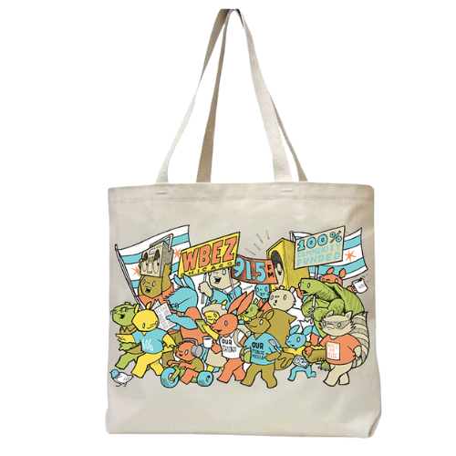 Community-Supported Radio Tote Bag with art by Jay Ryan