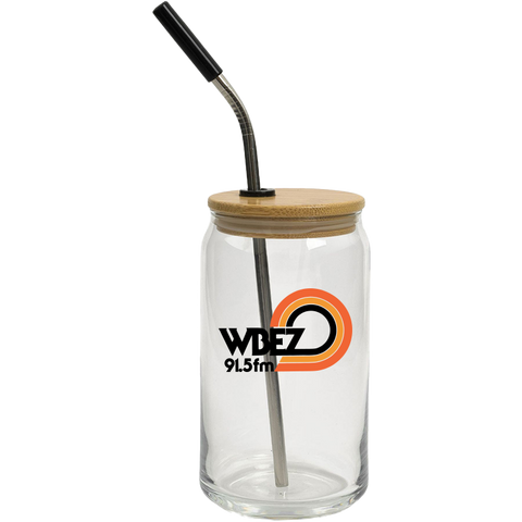WBEZ Retro Logo Travel Glass